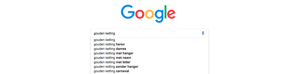 Google suggest gouden ketting