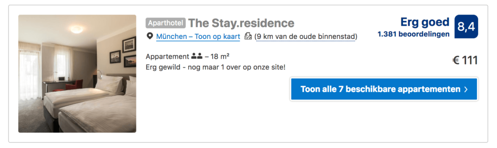 Cialdini schaarste booking.com