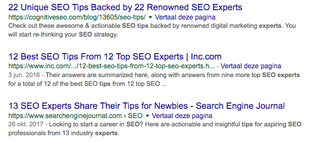 Toplijsten linkbuilding