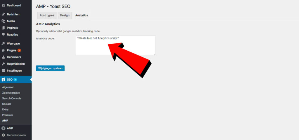 Google Analytics code toevoegen AMP