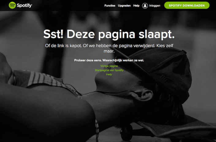 Spotify 404 pagina