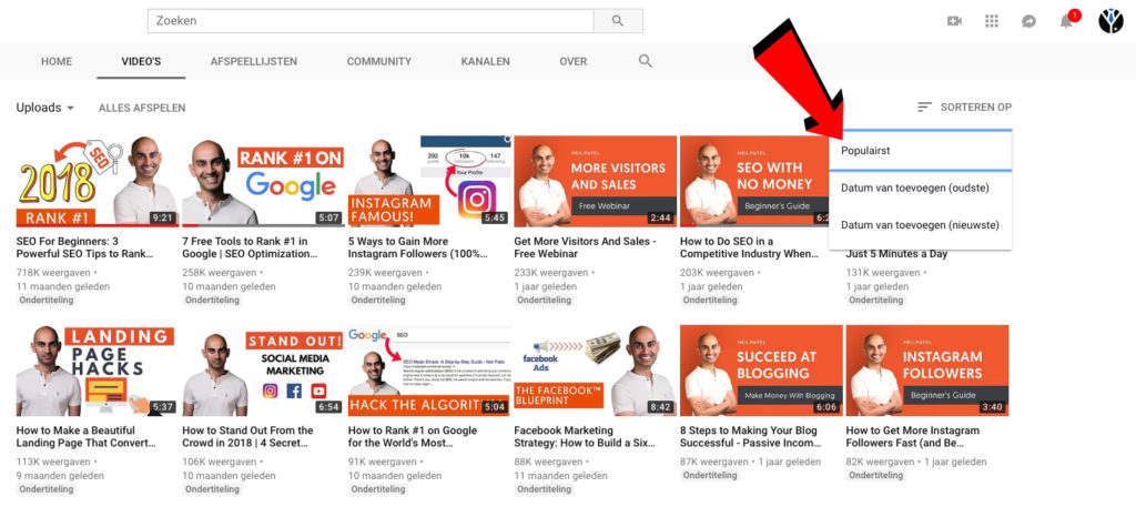 youtube populaire video's