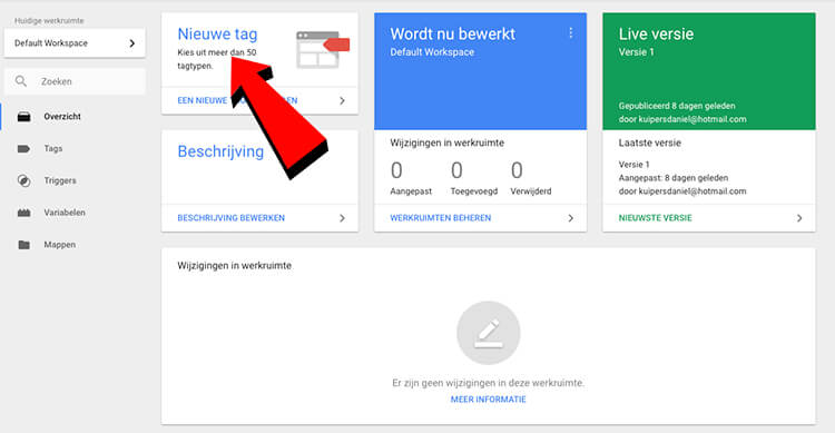 nieuwe tag toevoegen GTM