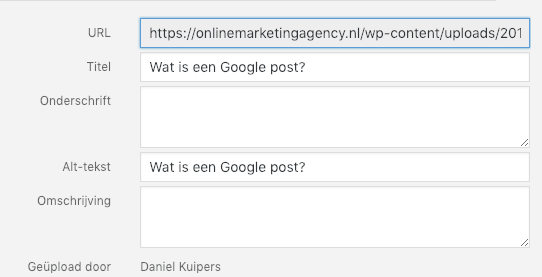 Benaming en alt tekst afbeelding