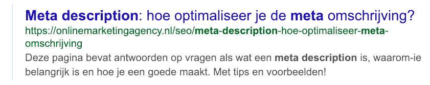 Unieke meta omschrijving met waarde