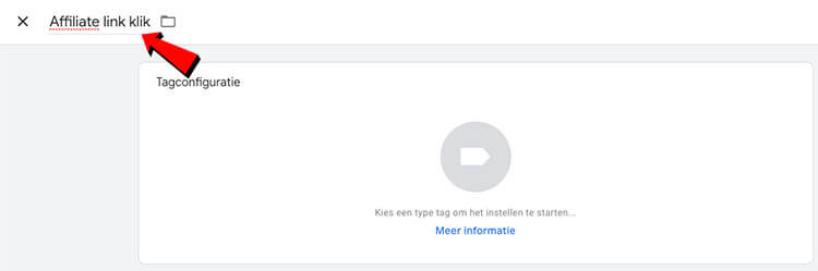 Afiliate link klik - naamloze tag