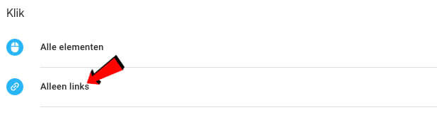 Alleen links klik