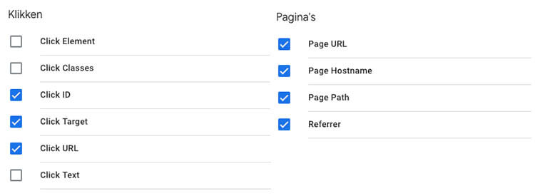 GTM pagina's en klikken