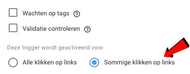 Sommige klikken op links GTM