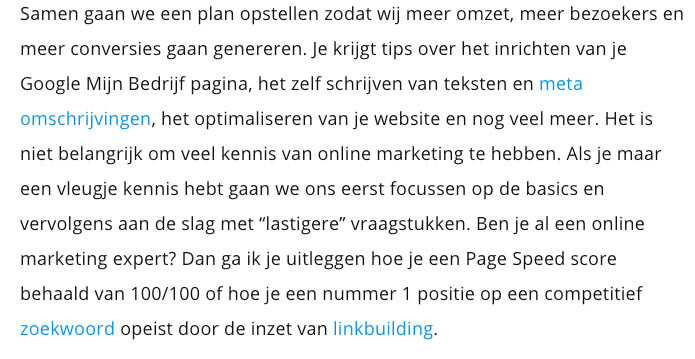 Interne links verlinken je zoekwoorden