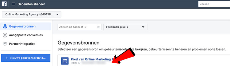 Plaats Facebook Pixel