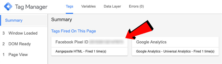 Tag Manager voorbeeldmodus Pixel