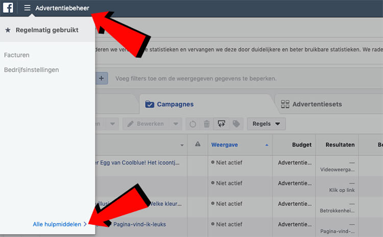 advertentiebeheer alle hulpmiddelen