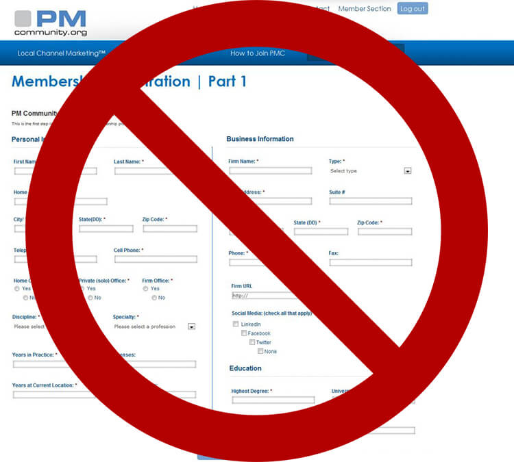 zo min mogelijk velden in formulier