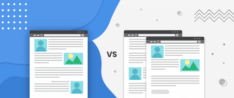 one page vs normale website