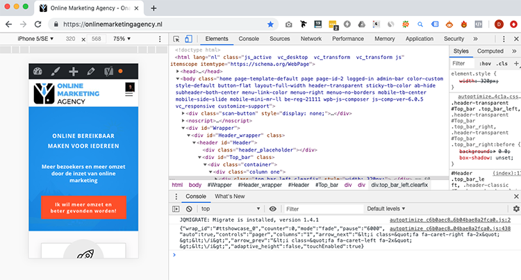 Google chrome inspecteren