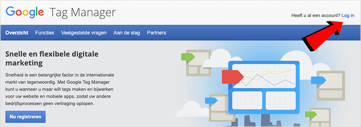 inloggen Tag manager