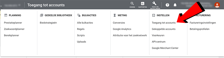 toegang to accounts Google Ads