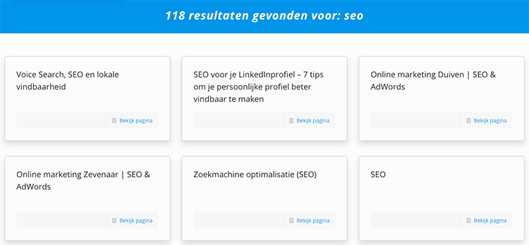 zoekfunctie wordpress