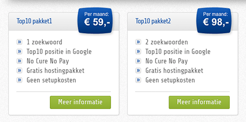 no cure no pay seo voorbeeld