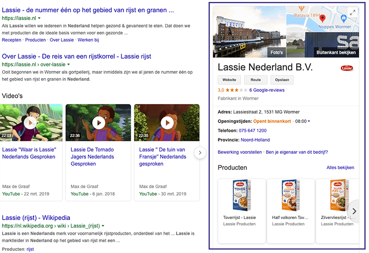 Google mijn bedrijf vorbeeld
