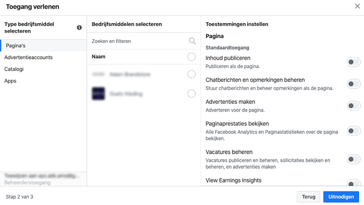 bedrijfsmiddelen en toegang verlenen