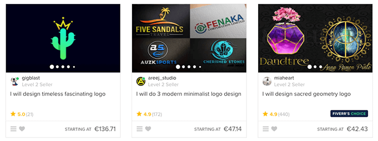 fiverr tip kies meerdere freelancer