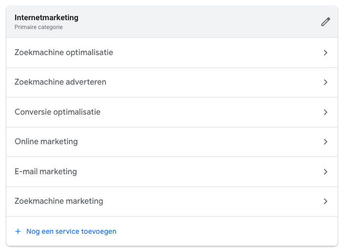 Diensten Google Mijn Bedrijf