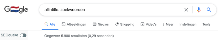 allintitle kei zoekwoorden