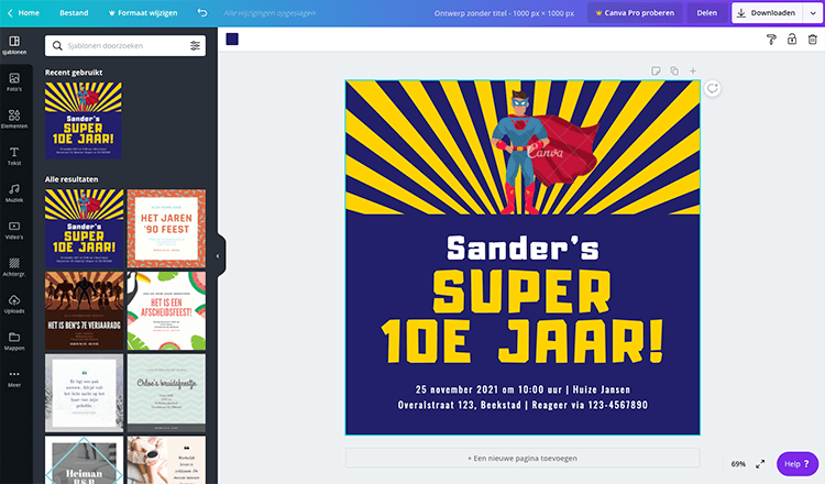 Canva voor aanpassen fotos