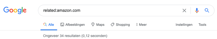gerelateerde websites vinden met related