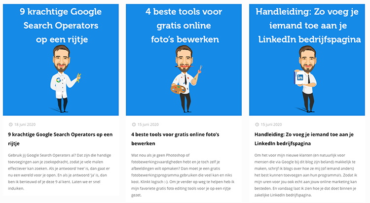 voorbeeld blogs content