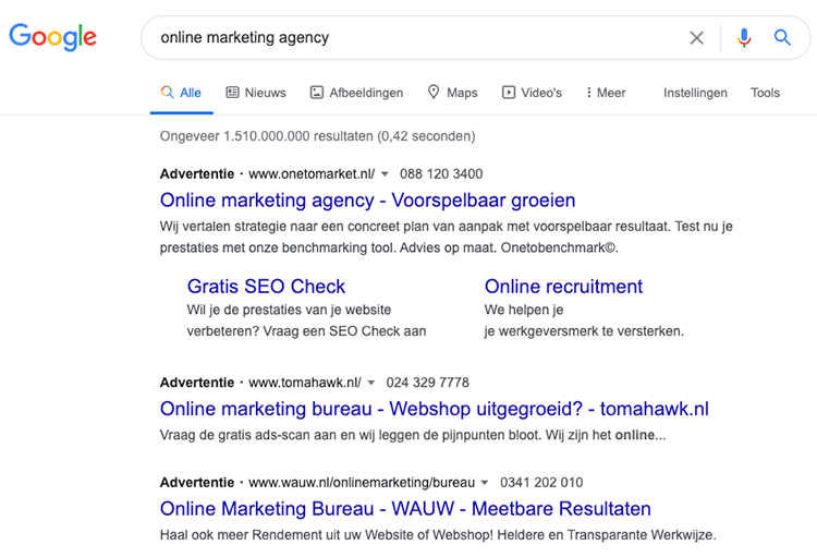 betaald en organische meer concurrentie