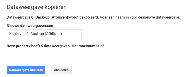 dataweergave kopieren
