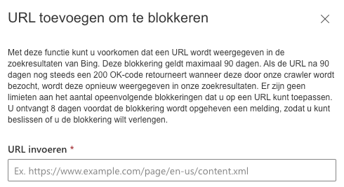 urls blokkeren