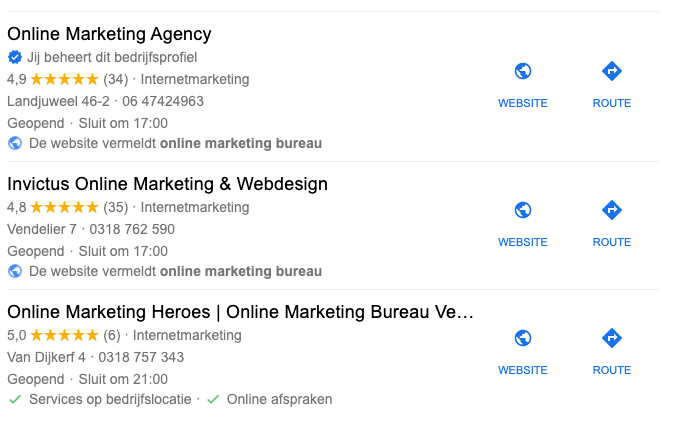 Google Mijn Bedrijf ingehaald concurrent