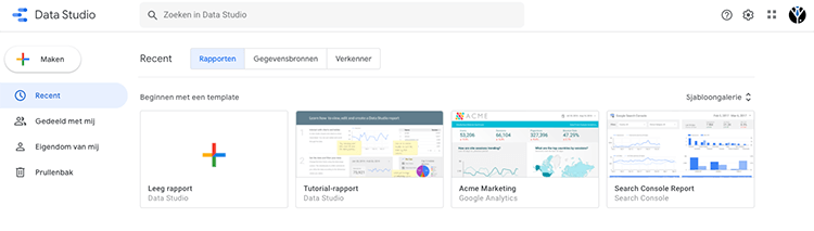 Leeg rapport Data Studio