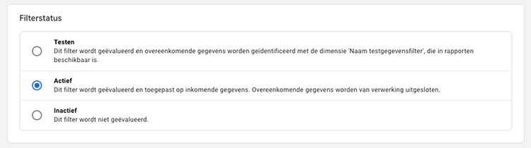 actie ip adres filter ga4