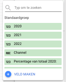 Spreadsheet koppeling data studio