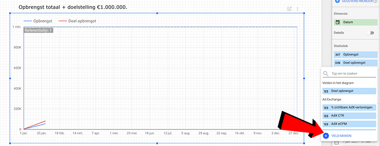 zelf statistiek maken data studio