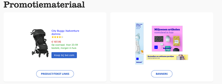 product en tekst links