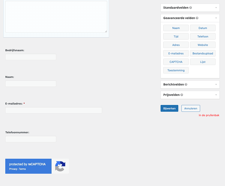 Captcha formulier inbouwen