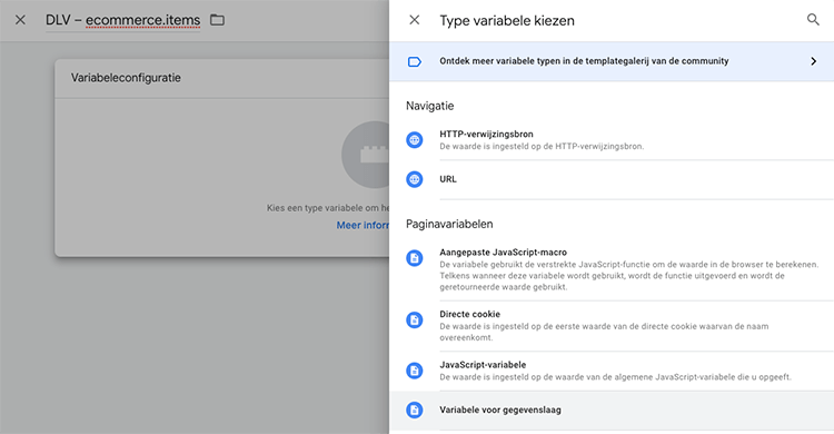 Variabele voor gegevenslaag