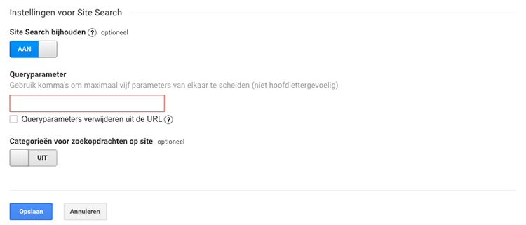 shopify site search aanzetten