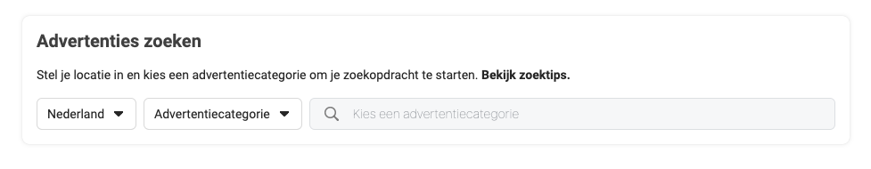 Facebook Ad Library Advertentie Zoeken