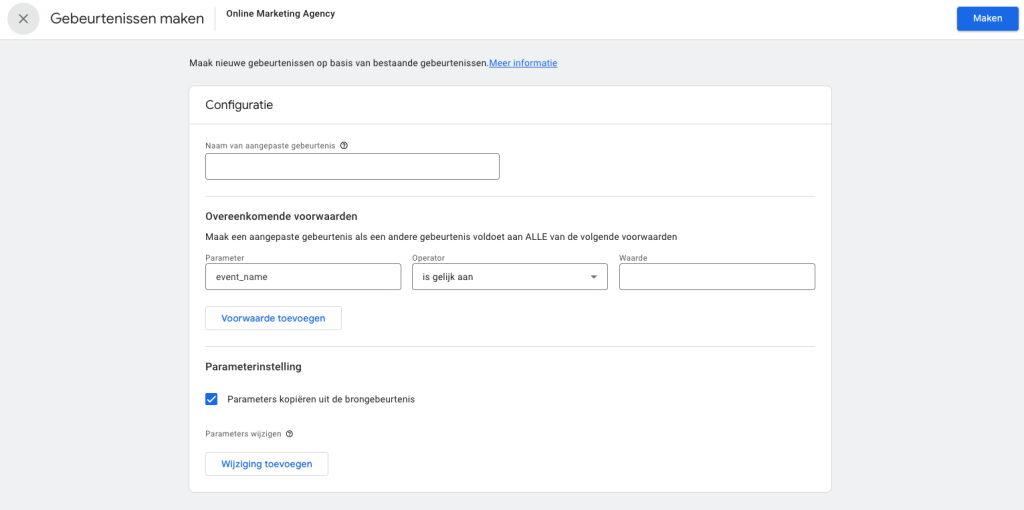 GA4 gebeurtenissen parameters instellingen 