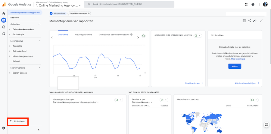 GA4 rapporten en bibliotheek