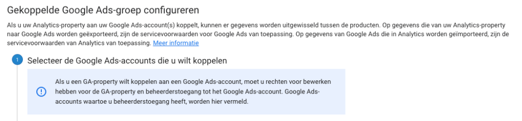 Google Ads niet gekoppeld GA