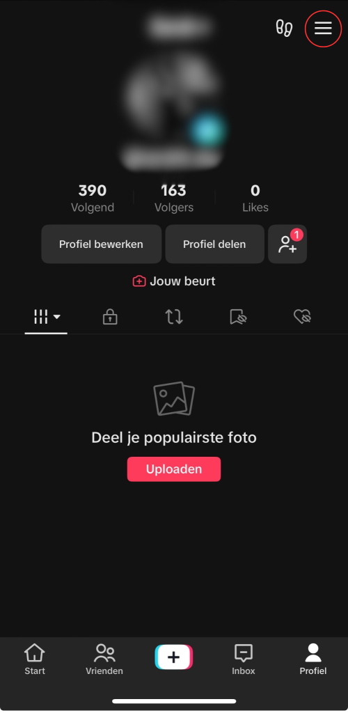 Profiel TikTok