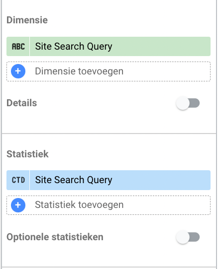 Site search aangezet met Looker Studio